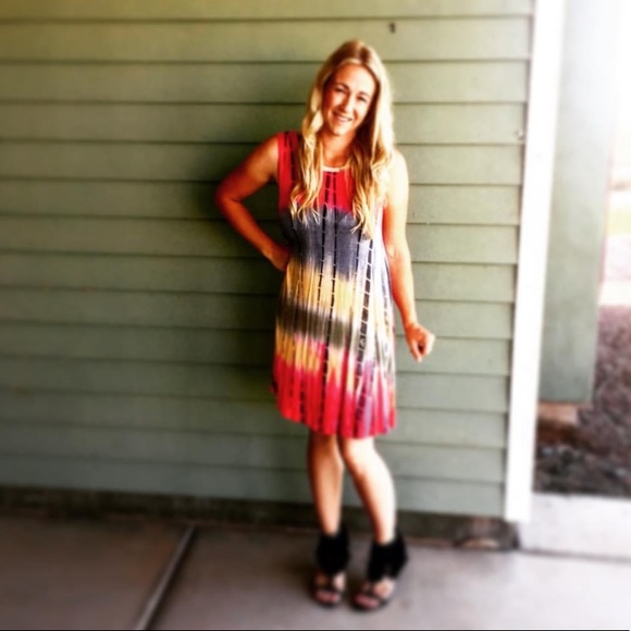 Bohemian Tie-Dye Style Flowy Summer Dress Small - Picture 9 of 16